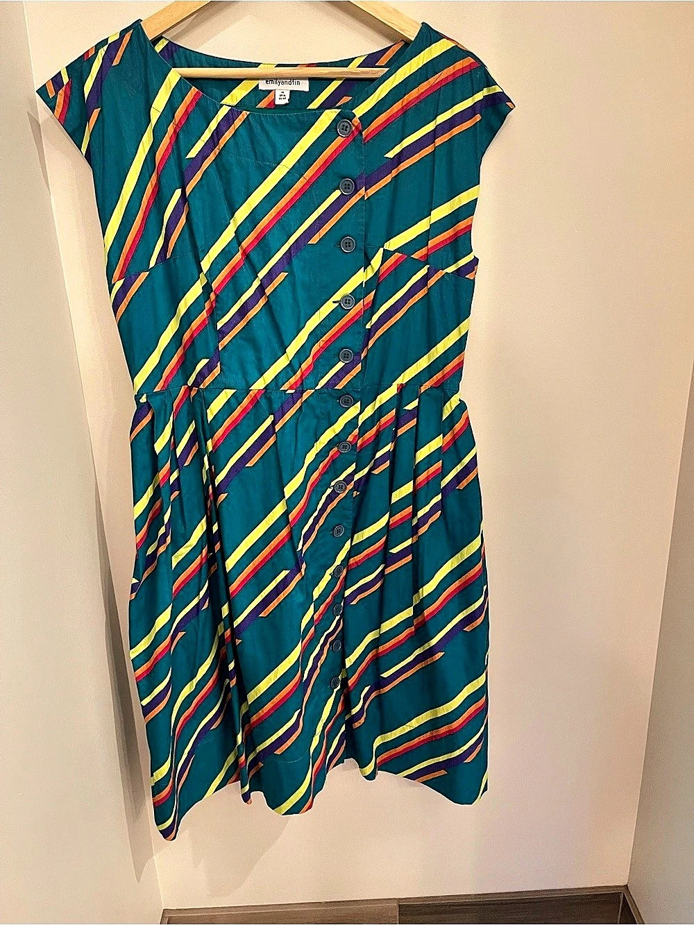 Emily and Fin Geometric Stripe Midi Dress